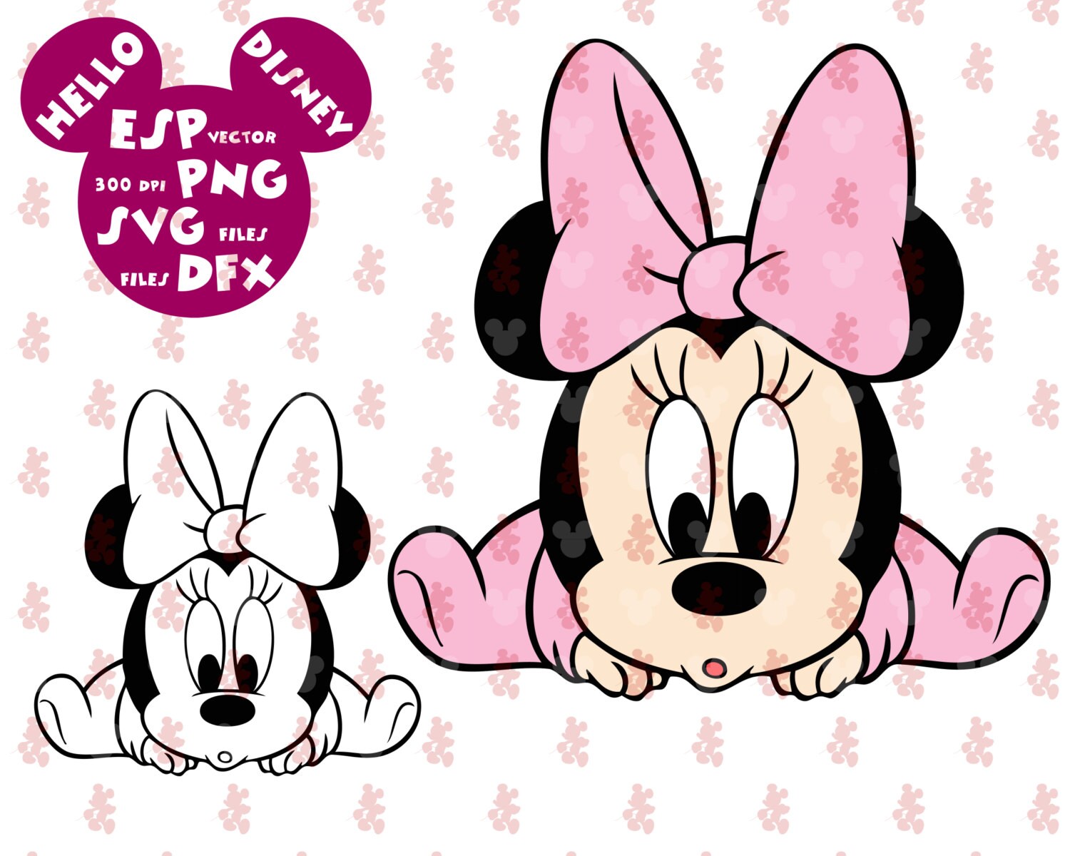 Download Disney Minnie Babies Clipart Disney Cut files Mouse Die