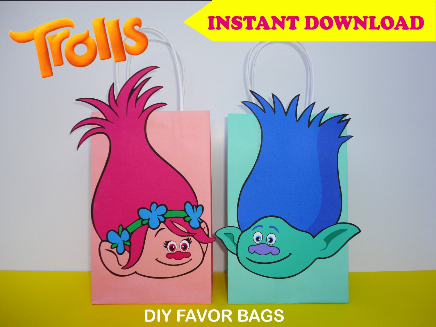 Trolls Party Bags/ Trolls FAVOR BAGS/ Trolls Party Favors/