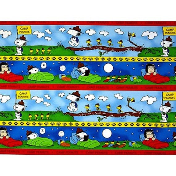 Cartoon Fabric Snoopy Fabric Peanuts CAMP PEANUTS SCENIC