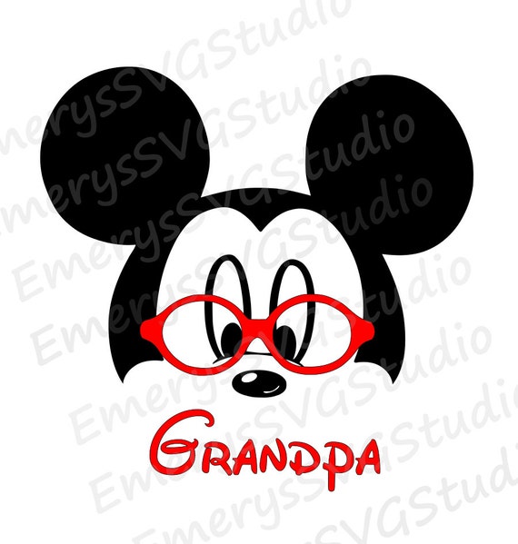 Download SVG DXF File for Grandpa Minnie with Reading Glasses