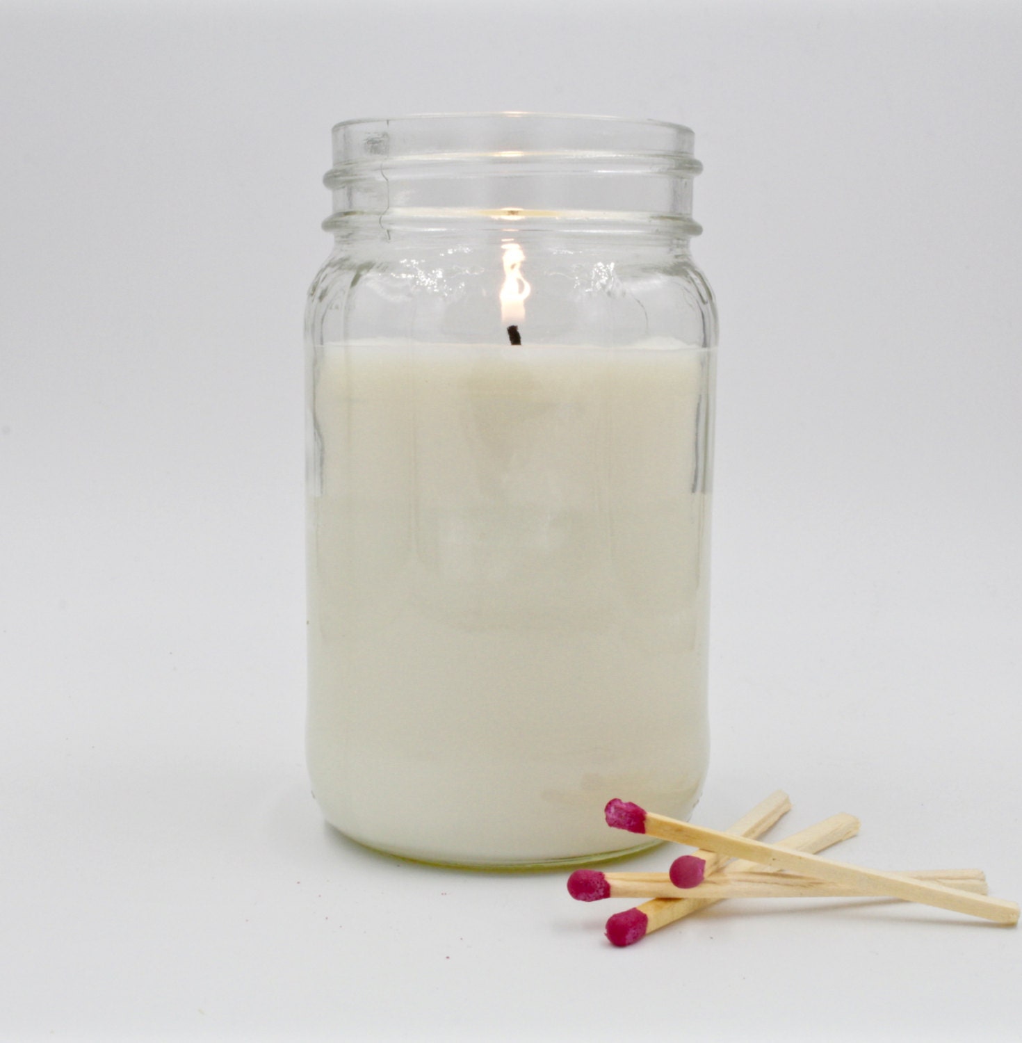 Soy Mason Jar Candle Unscented Candle Hand Poured Candle 0168