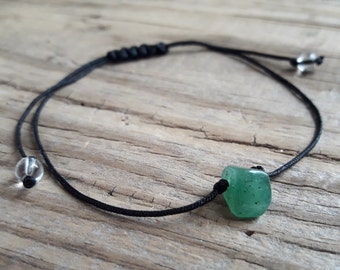 Green jade stone bead bracelet jade crystal healing health good luck good karma protection bracelet minimalist bracelet with green stone