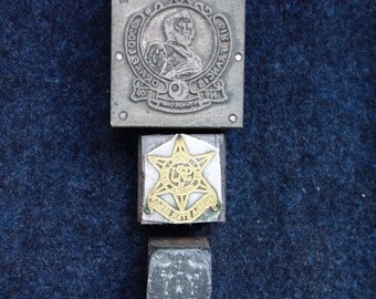 Vintage Letterpress Blocks, Printing Blocks, Secret Society Printing Blocks