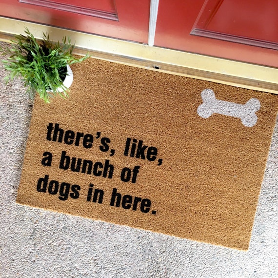 Funny dog door mat