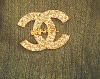 Chanel inspired rhinestone and gold lapel pins shirt collar pins collar pins fashion pin flair pin button back lapel pins tie tack pins