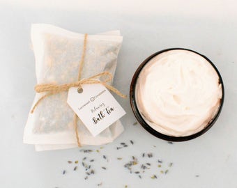 Spa Gift Set, Pamper Hamper, Lavender, Body Butter, Relaxation Gifts, Bath Tea, Gift for Her, Gift Set, Natural Skin Care, Bath Soak,