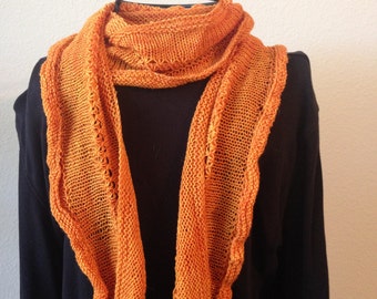 SCARF 195 CM IN MELON ORANGE WOOL  399810