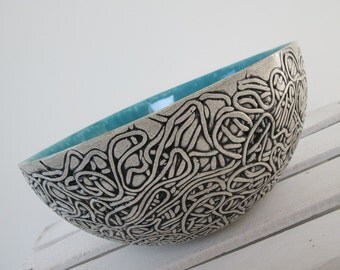 turquoise bowl, large ceramic bowl, turquoise bowl, ceramic bowl handmade pottery, modern ceramic bowl, decorative bowl, handmade ceramics