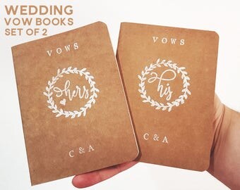 Wedding Vow Books. His & Hers Vow Books. His and His Vow Books. Hers and Hers Vow Books. Personalised Wedding Vow Keepsake. Custom Vow Books