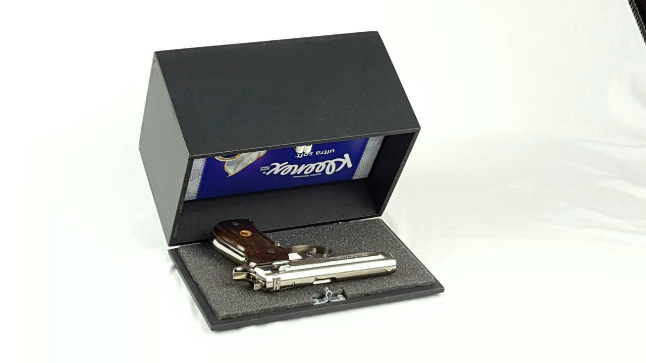 Conceal Gun Tissue Box wood tissue box hidden gun gun