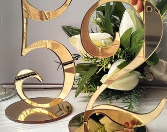 Wedding Table Number Classic Gold Table Number Gold Table Number Elegant Table Number Stand Table numbers for wedding gold Gold decor