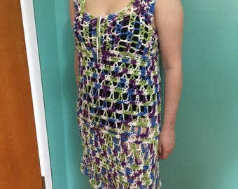 Summer Dress, Crochet Cotton Beach Dress