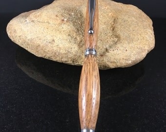 Jack Daniels Whiskey Barrel Oak Wood Pen with Chrome, Wooden Pen, Oak Pen, Jack Daniels Pen, Whiskey Pen, Chrome Pen