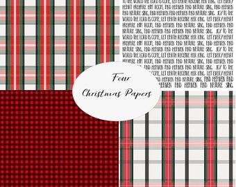 Instant Download - Christmas Plaid and more digital paper