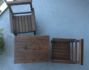Three piece solid wood children's table and chairs