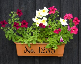 House numbers, house number decal, vinyl flower pot, house number vinyl, decals for flower pots, address vinyl, vinyl house number