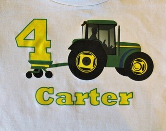 Tractor birthday shirt/Personalized birthday shirt for boys