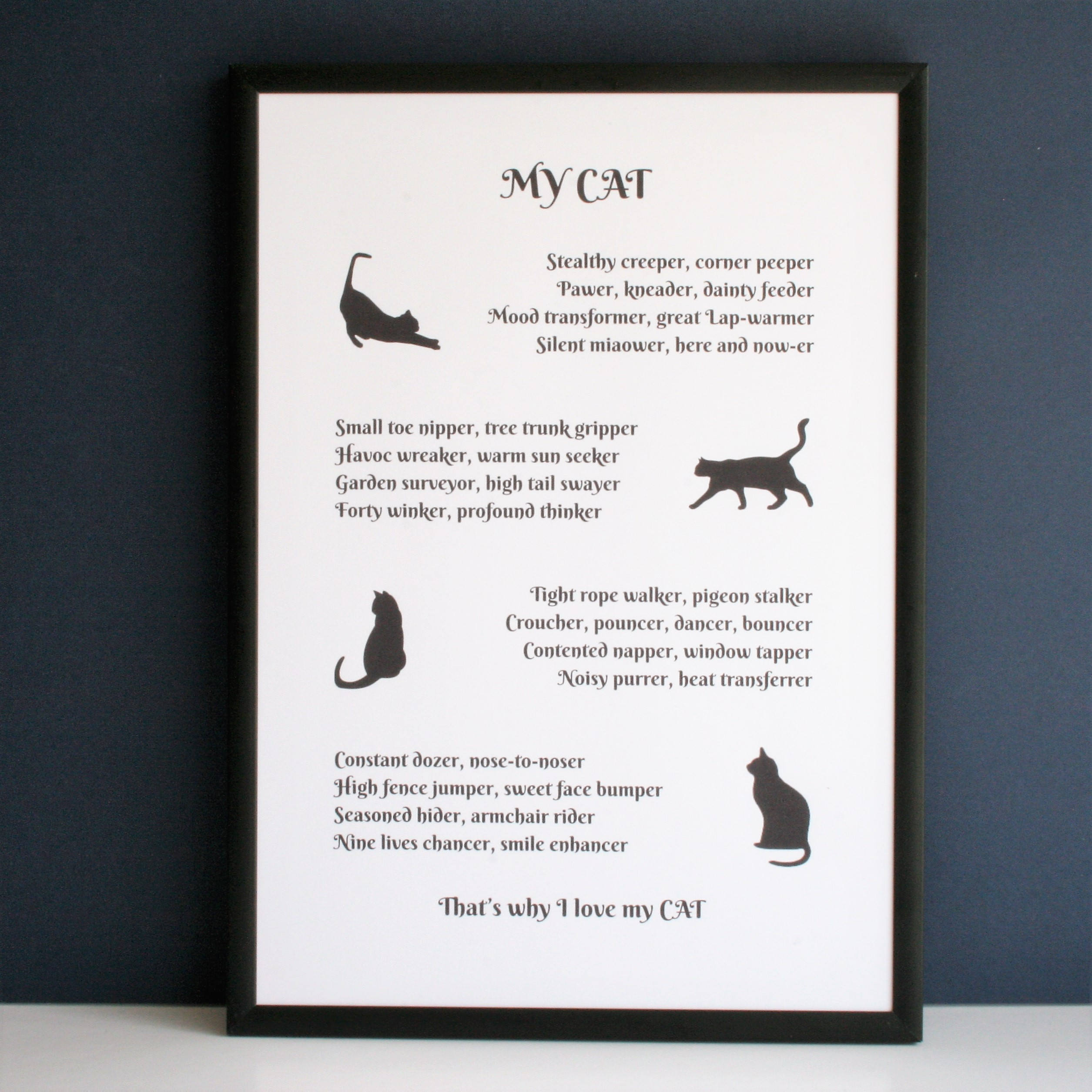 My cat poem cat poem cat lover poem gift for cat lover