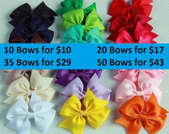 Little girl bows 3.5 hair bow clips, girls bows, hair bows, bows for girls, lot of bows, cheap bows, dollar bows, toddler bows, christmas