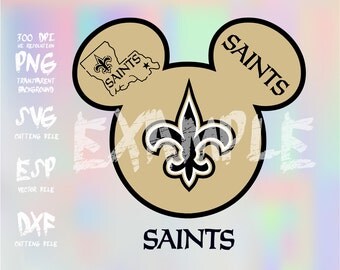 Mickey heads Sport logo football team New Orleans Saints,clipart,SVG,PNG 300dpi ,ESP vector