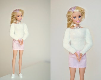 Barbie outfit / Barbie clothes set / clothes for fashion royalty, poppy Parker and etc /Barbie skirt/ Barbie pullover / Barbie sweatshirt