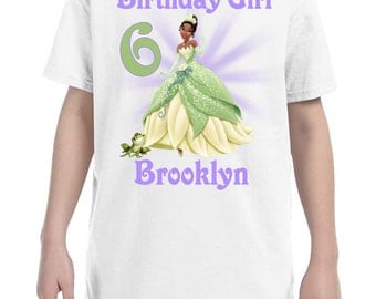 Tiana Princess and the Frog Birthday Shirt Peronalized