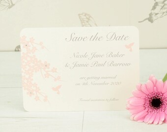 Personalised Hummingbird Wedding Save the Date Card