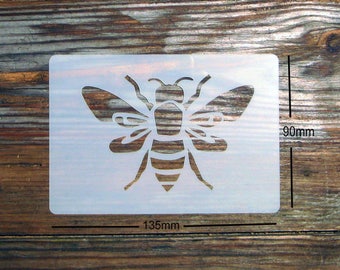 Large Bee Stencil approx 135mm x 90mm Washable and Reusable. Dimensions refer to the overall size of the item.