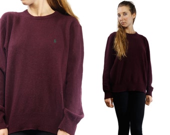 RALPH LAUREN Jumper / Ralph Lauren Vintage / Ralph Lauren Women / Ralph Lauren / Bordeaux Sweater / Bordeaux Jumper / YUMMY Vintage