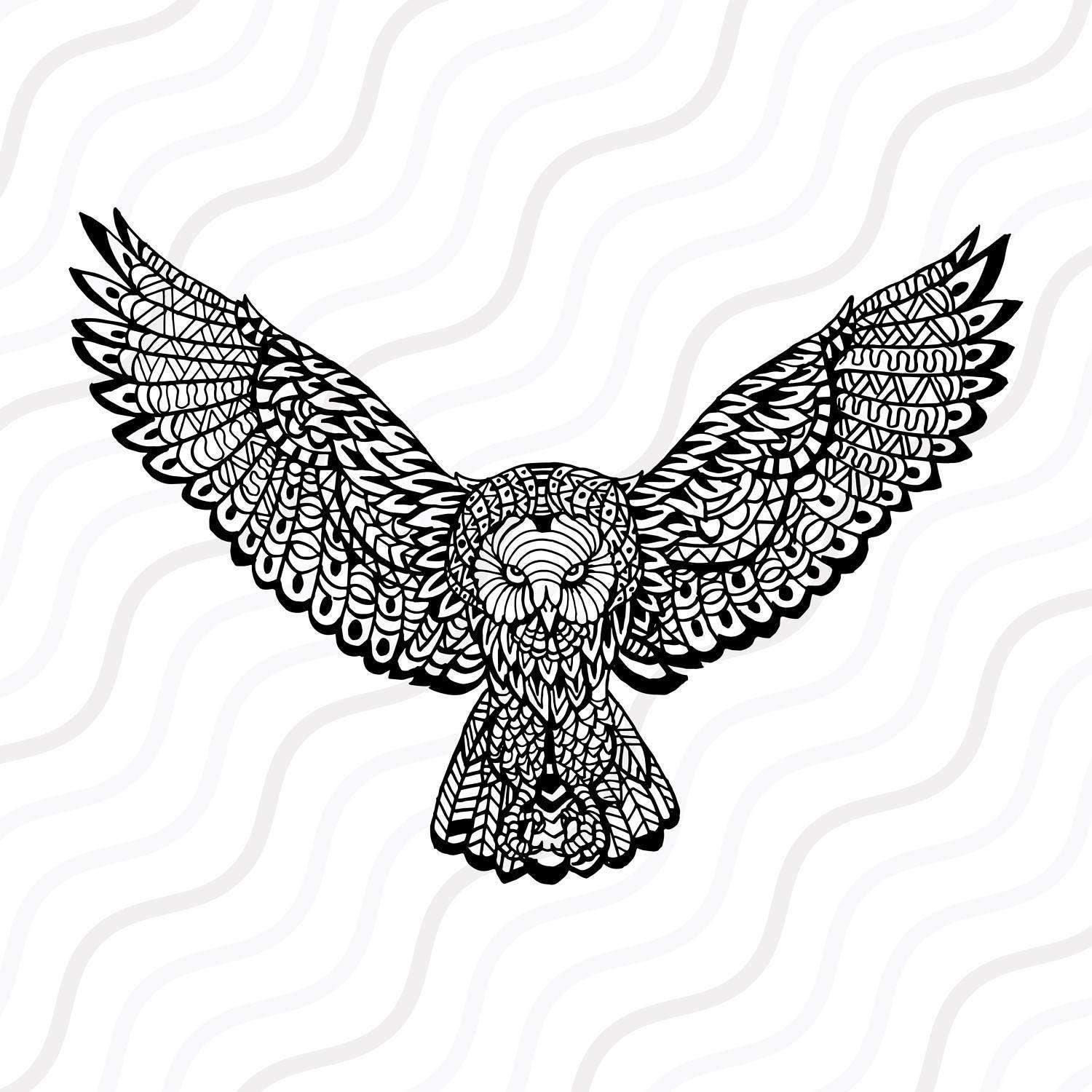 Download Ethnic Owl SVG, Zentangle Owl SVG, Owl SVG Cut table Design,svg,dxf,png Use With Silhouette ...