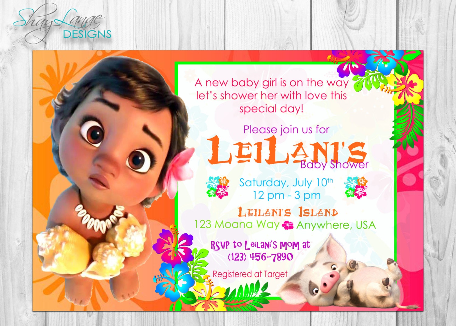 Baby Moana Invitations 4