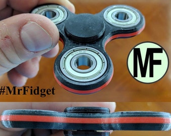 Ceramic Fidget Spinner ( Black, Red , Black )