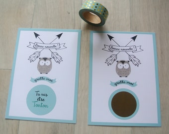 Pregnancy announcement card scratch "You're going to be an uncle"