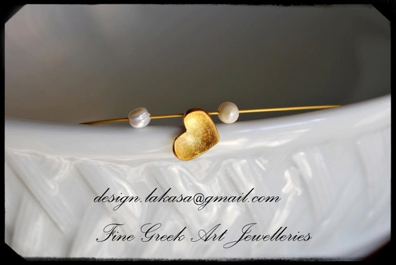 Heart Necklace Silver 925 Gold Plated Jewelry with Pearls Lakasa e-shop gifts for her
