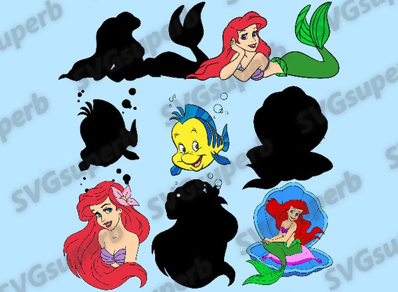 Download Little Mermaid SVG 4 Pack High Quality Layered design files