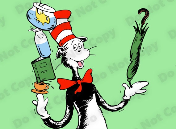 Download Cat In The Hat SVG High Quality Layered Colors Cutting Files