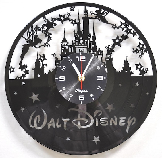 DISNEY CLOCK VINYL record wall clock Disney Castle clock vinyl