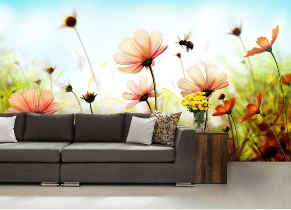 Flower Wallpaper Flower Wall Mural Big Flower Wall Decal 5919