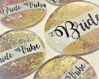 Bride Tribe Sparkly Pins, Bachelorette Party, Hen Night Badges, Bride Button, Gold, Last Fling, Bright White, Classy Bridal Shower, Magnet