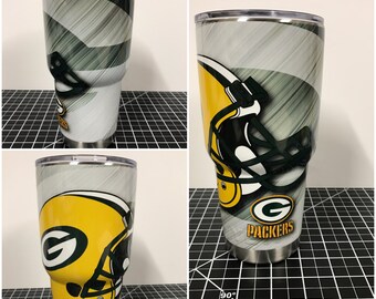 Green Bay Packers Custom Yeti 20 30 RTIC Cup Fully Wrapped