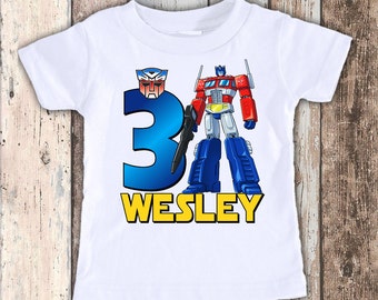 Transformers Optimus Prime custom designed birthday t shirt tshirt personalized