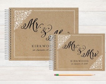 Wedding Guest Book, Wedding Guestbook, Custom Guest Book, Photo Guest Book, Personalized Guest Book, Wedding Registry Book, Rustic kraft