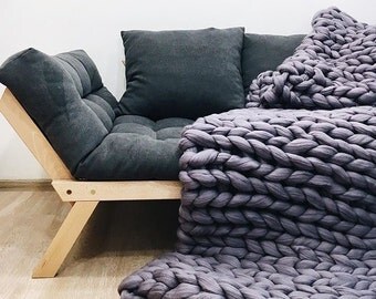 Chunky merino blanket, Merino wool blanket, Knitted blanket, super chunky blankets, Super chunky blanket, Knitted Throw, baby throw