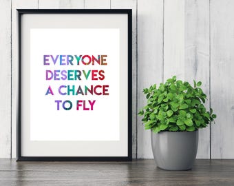 Everyone Deserves to Fly - Wicked - Word Art - 8x10 - Wicked the Musical - Musical Theater Wall Art - Broadway Decor - Broadway Wall Art
