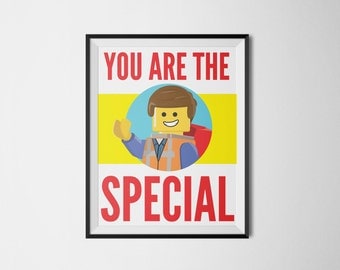You Are The Special - Lego Movie Art - Lego Print - Movie Art - Lego Art - Lego Poster - Lego Birthday - Digital Print - Instant Download