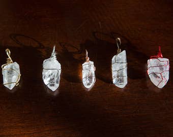 Raw Clear Quartz Wire Wrapped Necklace