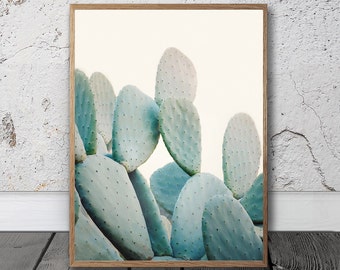Cactus Print - Large Cactus Wall Art, Digital Print, Pastel Cacti Art, Cactus Photo, Southwestern Print, Boho Decor, Prickly Pear, Nursery