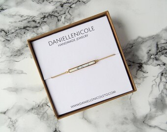 Marble Bar Bracelet, White Marble Bracelet, Simple Bracelet, Dainty Bracelet, Everyday Jewelry, Layering Jewelry, Boho Jewelry, Boho Chic