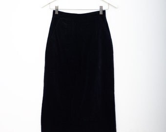 Items similar to 1950s Vintage Hand Painted Black Velvet Skirt on Etsy