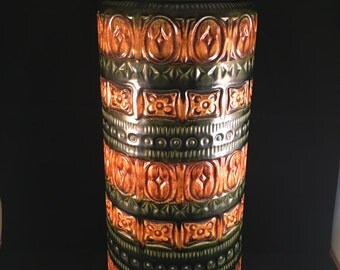 Large West German FLOOR VASE - Scheurich - Brown / green / 289-41